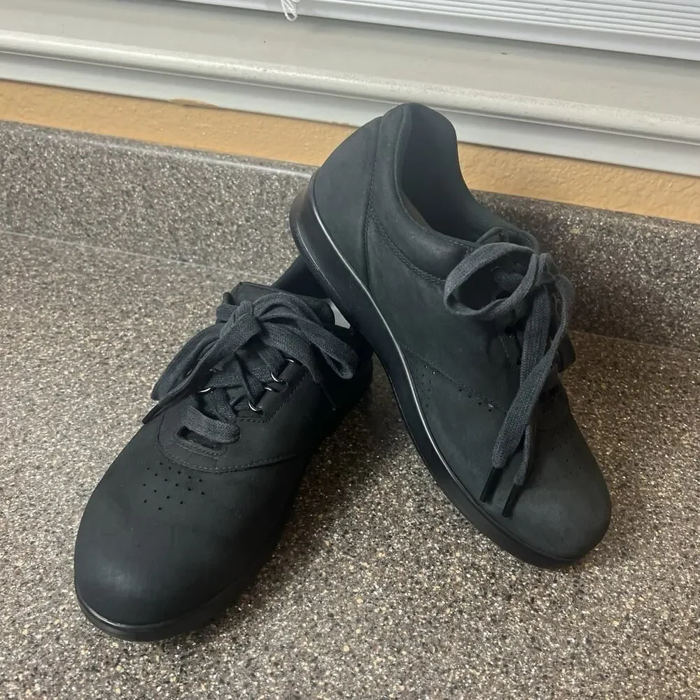 SAS Tripad Comfort Free Time Shoes Black Nubuck Lace Up Low Top Womens Size 8.5W